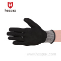 Hespax Sandy Nitrile Dipped Anti Impact Mechanic Gloves